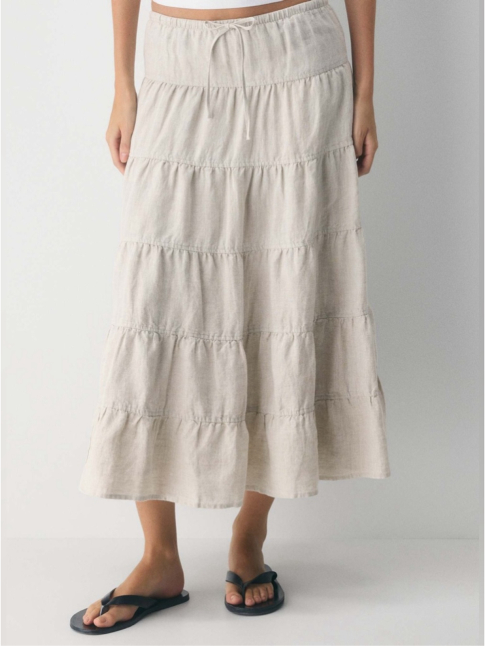 Wilfred Bouquet Linen Skirt Undyed Ecru Size Small Aritzia